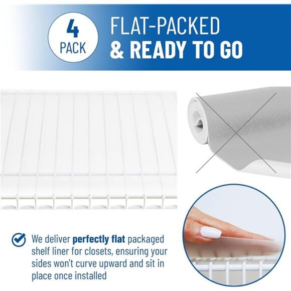 Wire Shelf Liner - 12" x 48" Flat Packed - Set of 4 - Clear - Wire Shelf Liners - Picture 3 of 7